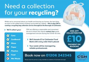 CSH Environmental A5 Advert for £10 one off collection payment
